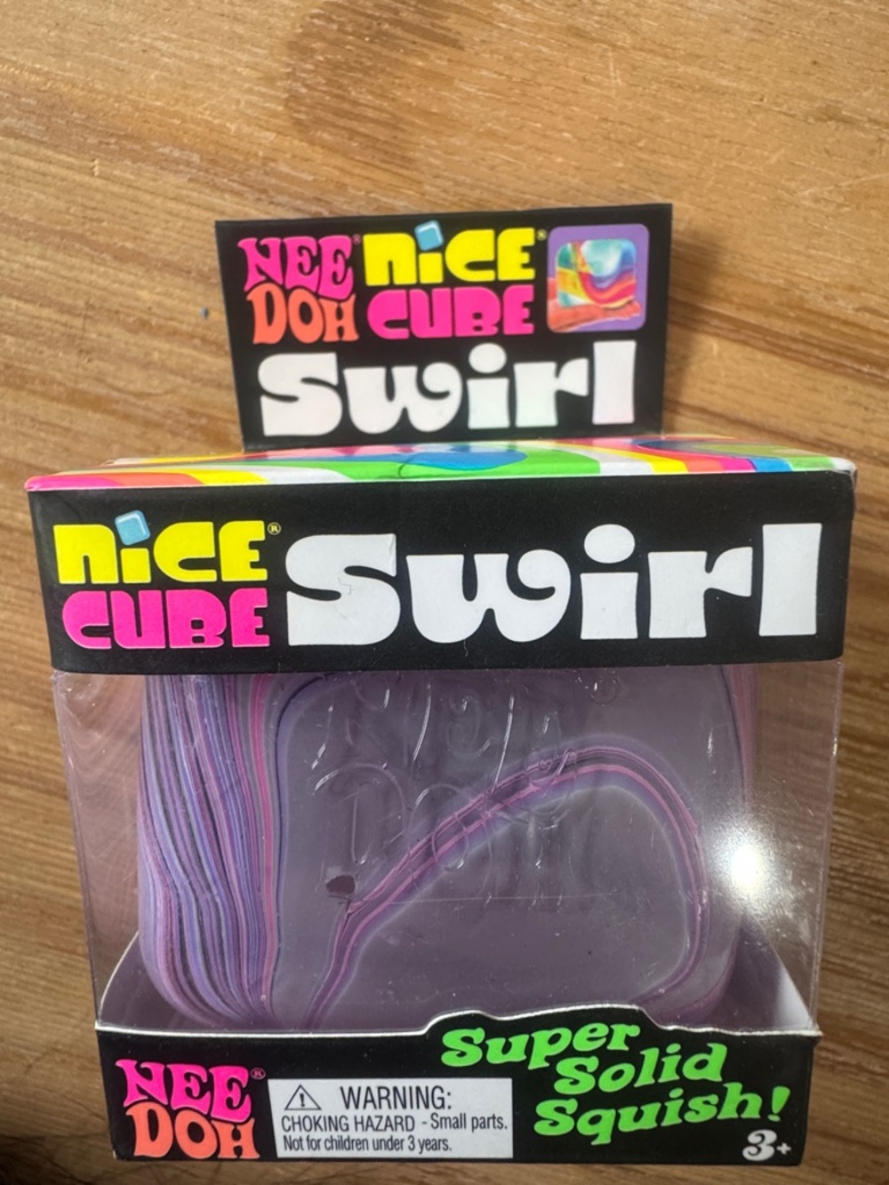 Nice Cube Swirl NeeDoh Super Solid Squish - Purple Swirl
